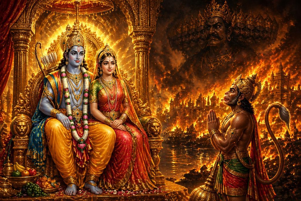 On Sita Navami, remember: true prosperity comes when Sita (Lakshmi) remains with Rama (Narayana). Wealth guided by dharma blesses life; pursued through adharma, it leads to ruin—as Ravana learned.